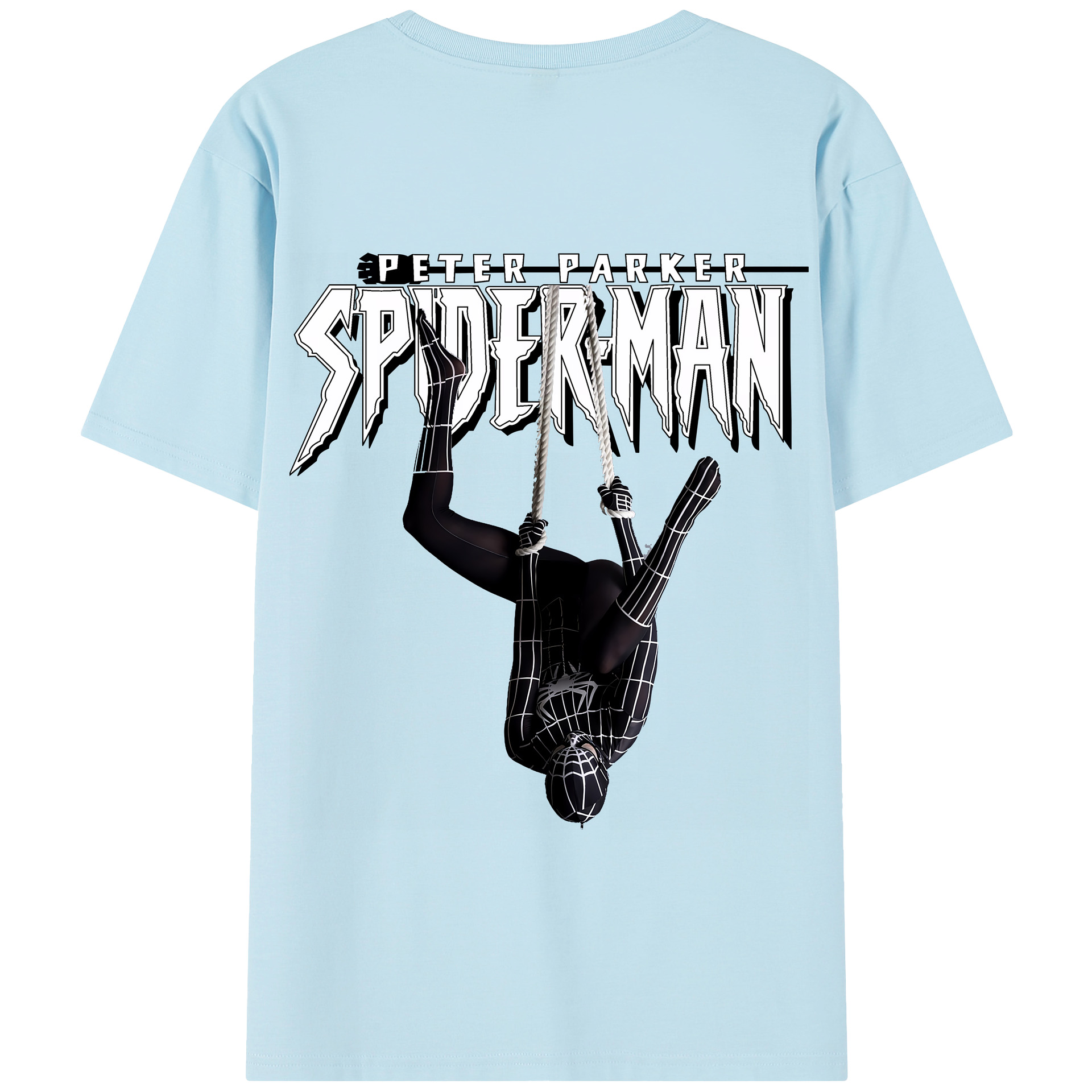 （画像用） Spider Man スパイダーマン 綿100％半袖Tシャツ（背面プリント）